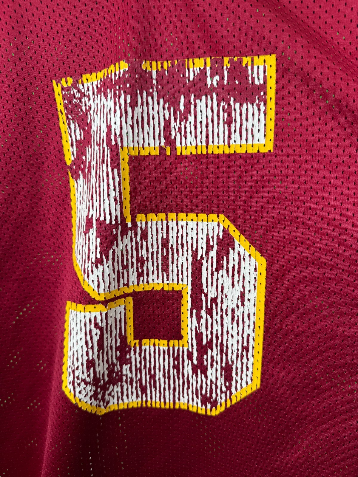 Vintage 90s Logo Athletic Shuler 5 Football Jersey Burgundy Made USA Mens M 38in