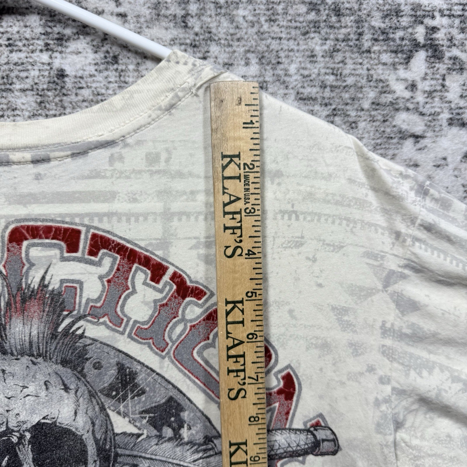 Vintage Y2K Affliction Mens M Live Fast American Custom Skull All Over Print