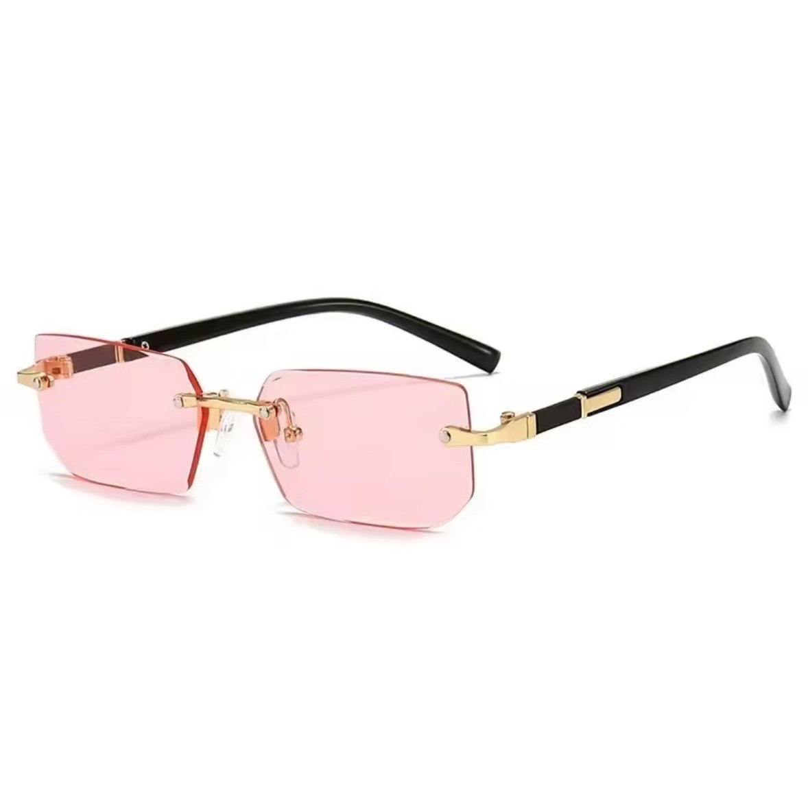 Vintage Rimless Rectangle Sunglasses Retro Fashion Shades Men Women.