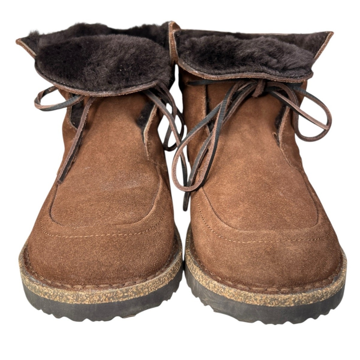 Birkenstock Unisex Bakki Brown Suede Shearling Ankle Boot Size 39 M 6 W 8