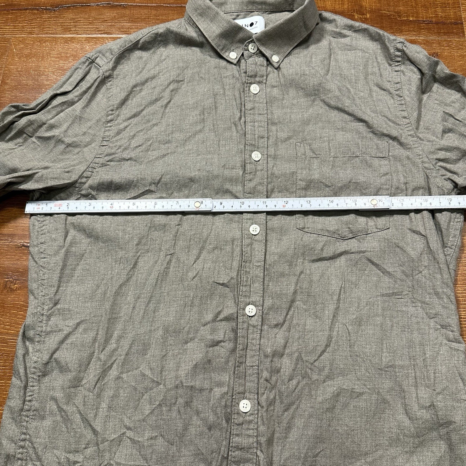 NN07 No Nationality Button Up Shirt Mens M Gray Long Sleeve Career City Retro