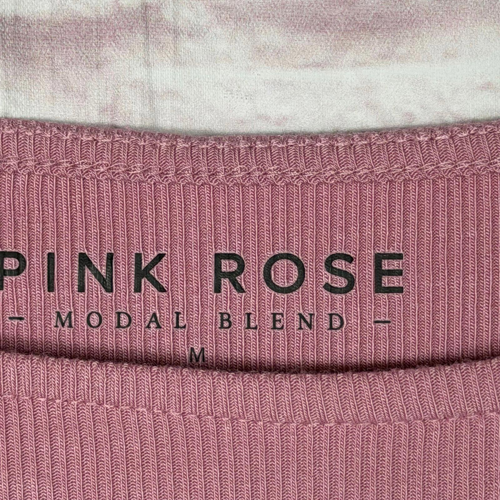 Pink Rose Modal Blend Tank Top with Side Buttons Medium NWT