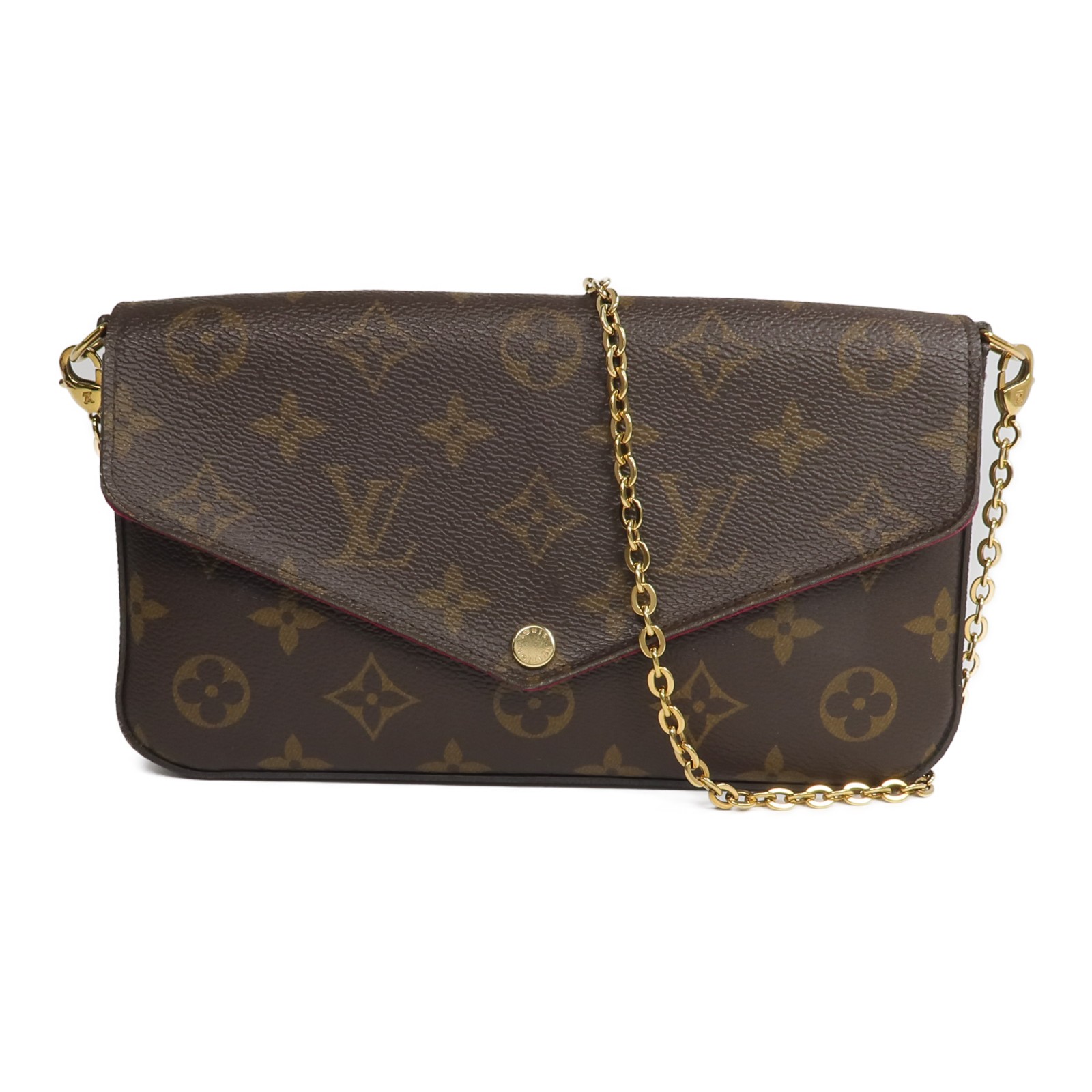 LOUIS VUITTON LV GHW Pochette Felicie Chain Shoulder Bag M61276 Monogram Brown