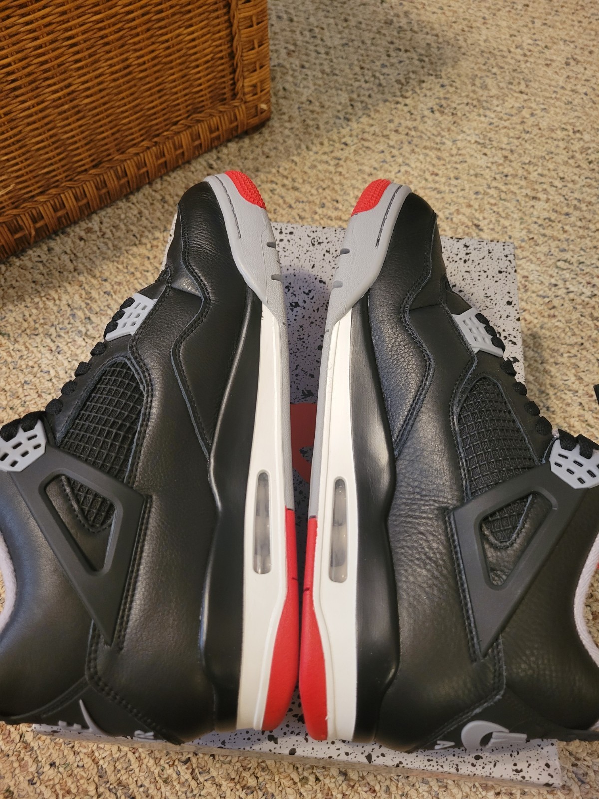 Jordan 4 Retro Bred Black/Gray/Red and Jordan 4 Military blue (combo )