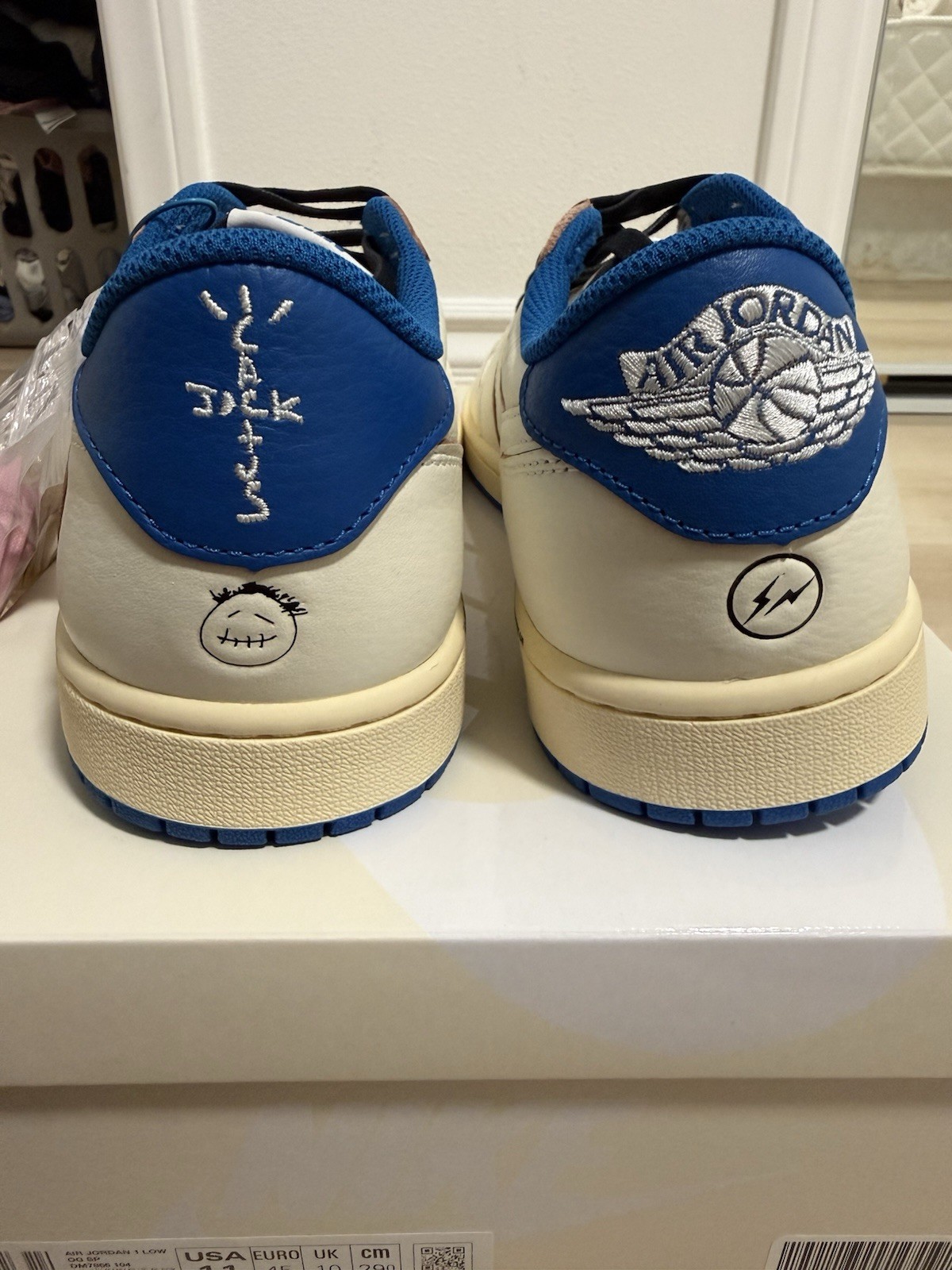 Jordan 1 Low OG SP Fragment x Travis Scott Sail Military Blue – Men’s Size 12 ✅
