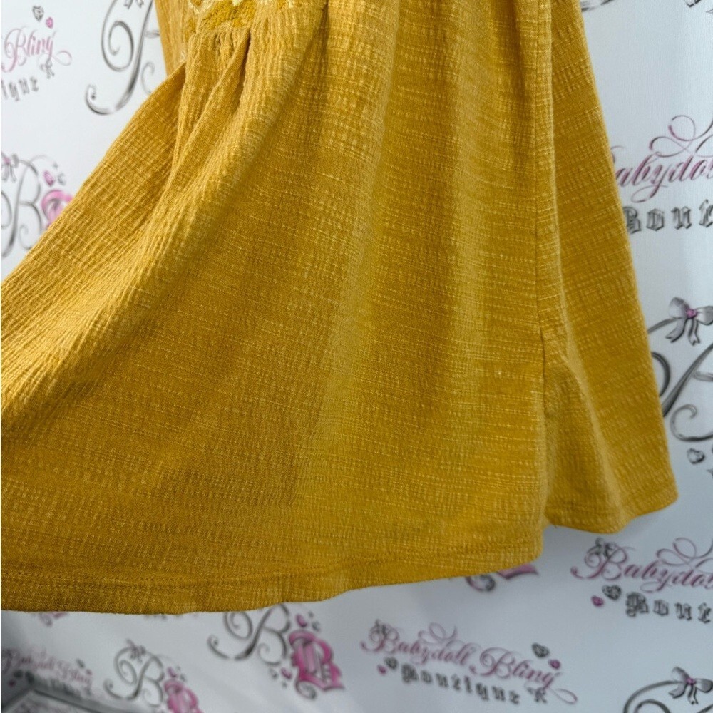Cable & Gauge tank top embroidery boho Aztec yellow Mustard Embroidered Blouse