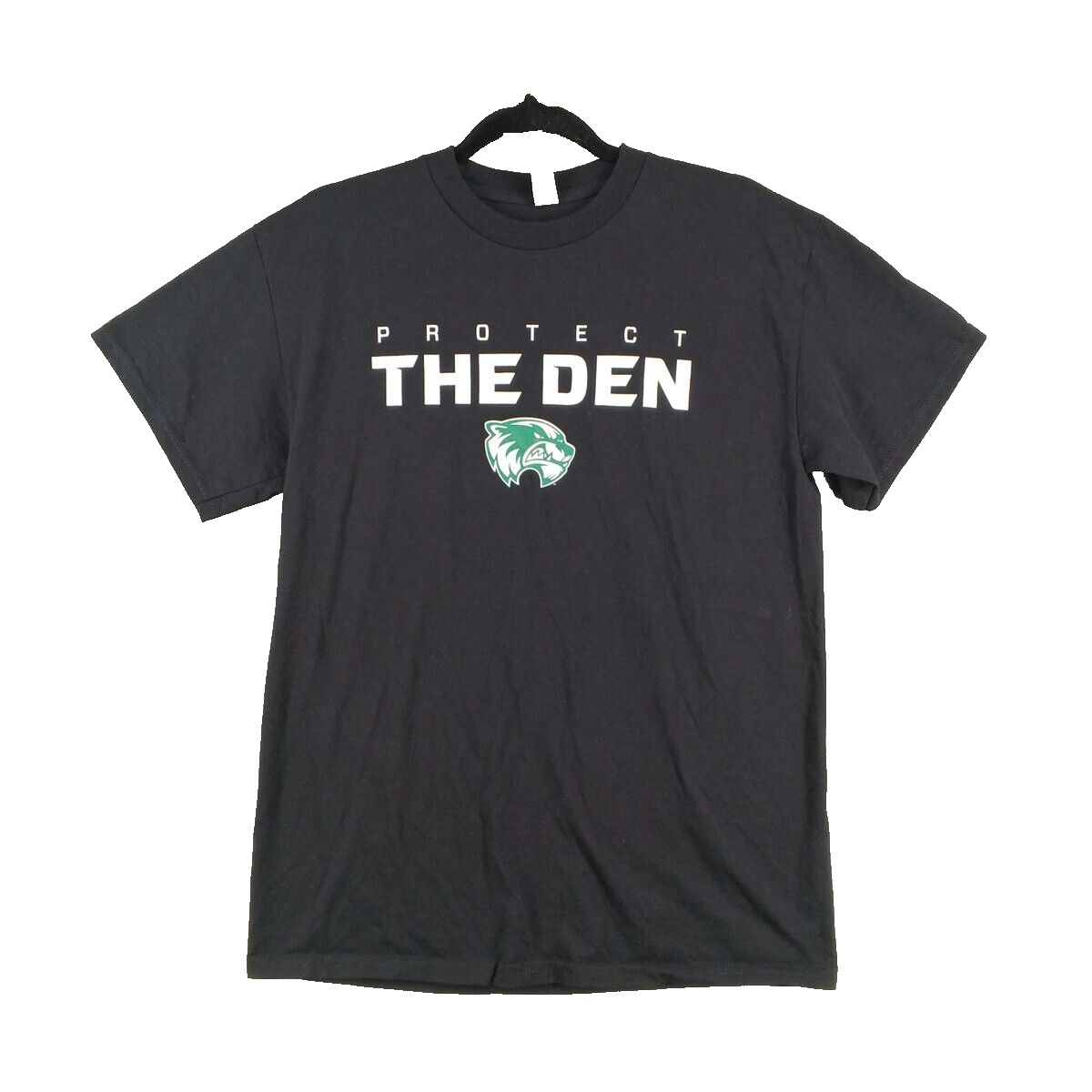 GILDAN DRYBLEND Men T-shirt MEDIUM Black Knit Casual “Protect the den”