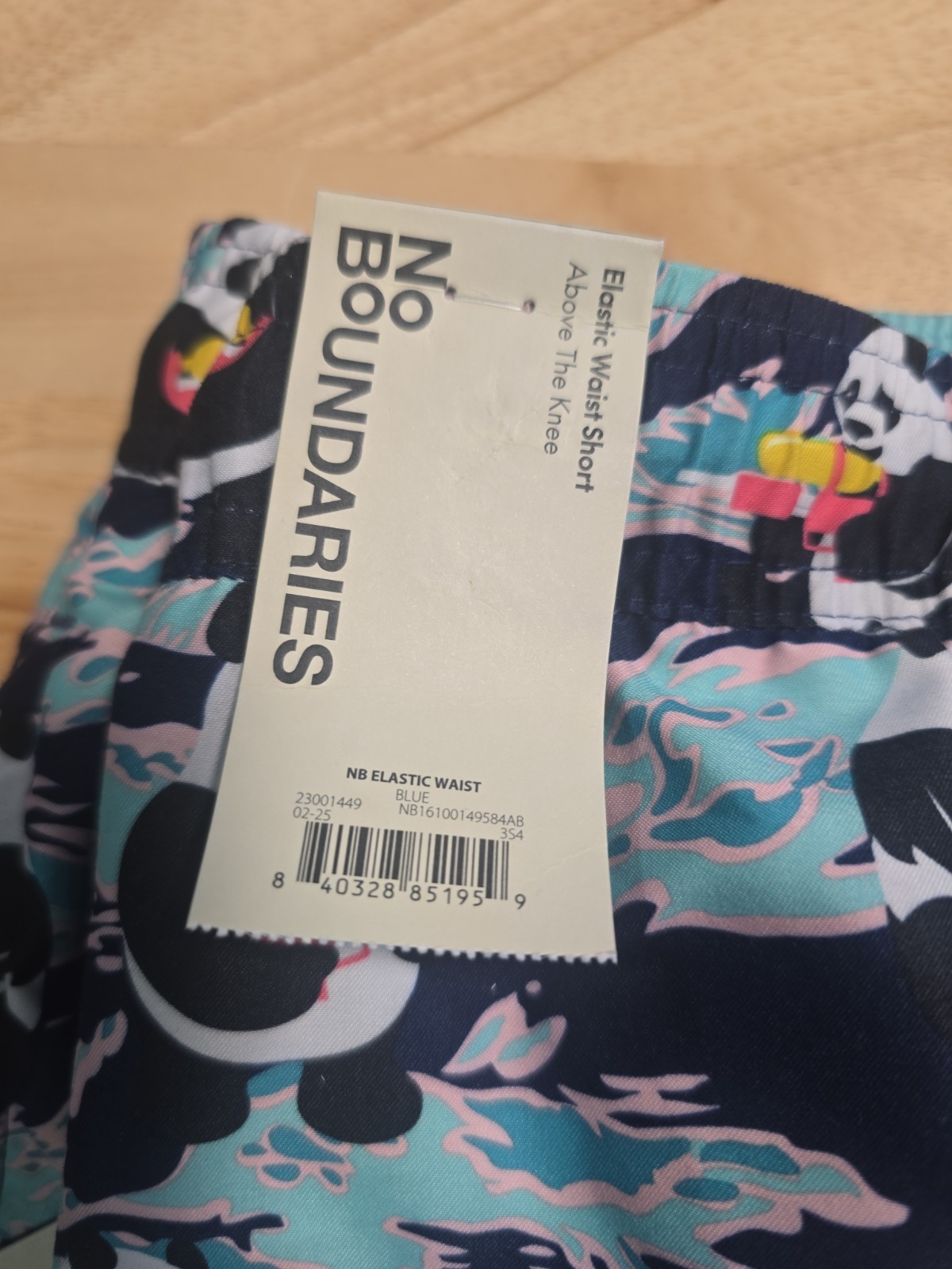 No Boundaries Men’s Elastic Waist Swim Trunks 6″ Inseam Multicolor 2XL (44-46)