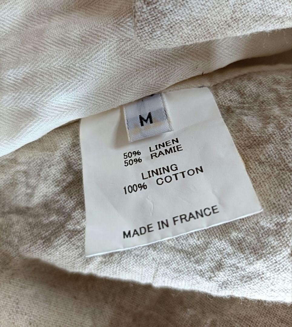 ECOLE DE CURIOSITES Linen Ramie Tightly Woven Jacket Size M Washed Out Finish