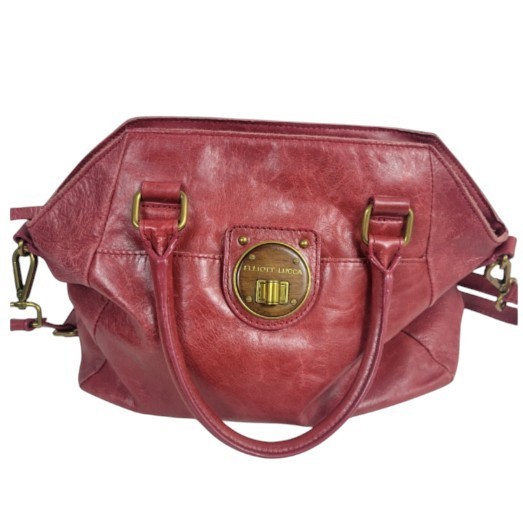 Elliot Lucca Satchel handbag purse Red leather