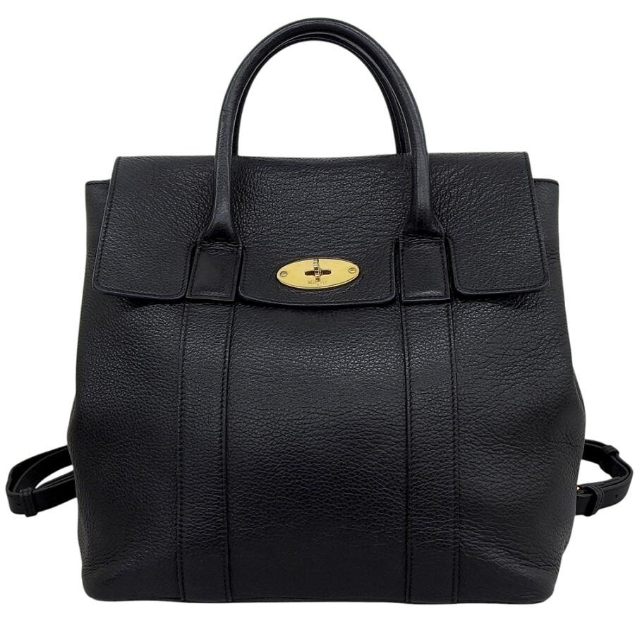 Mulberry Bayswater Backpack Leather Black Womens 2 Way Handbag Shoulder Purse