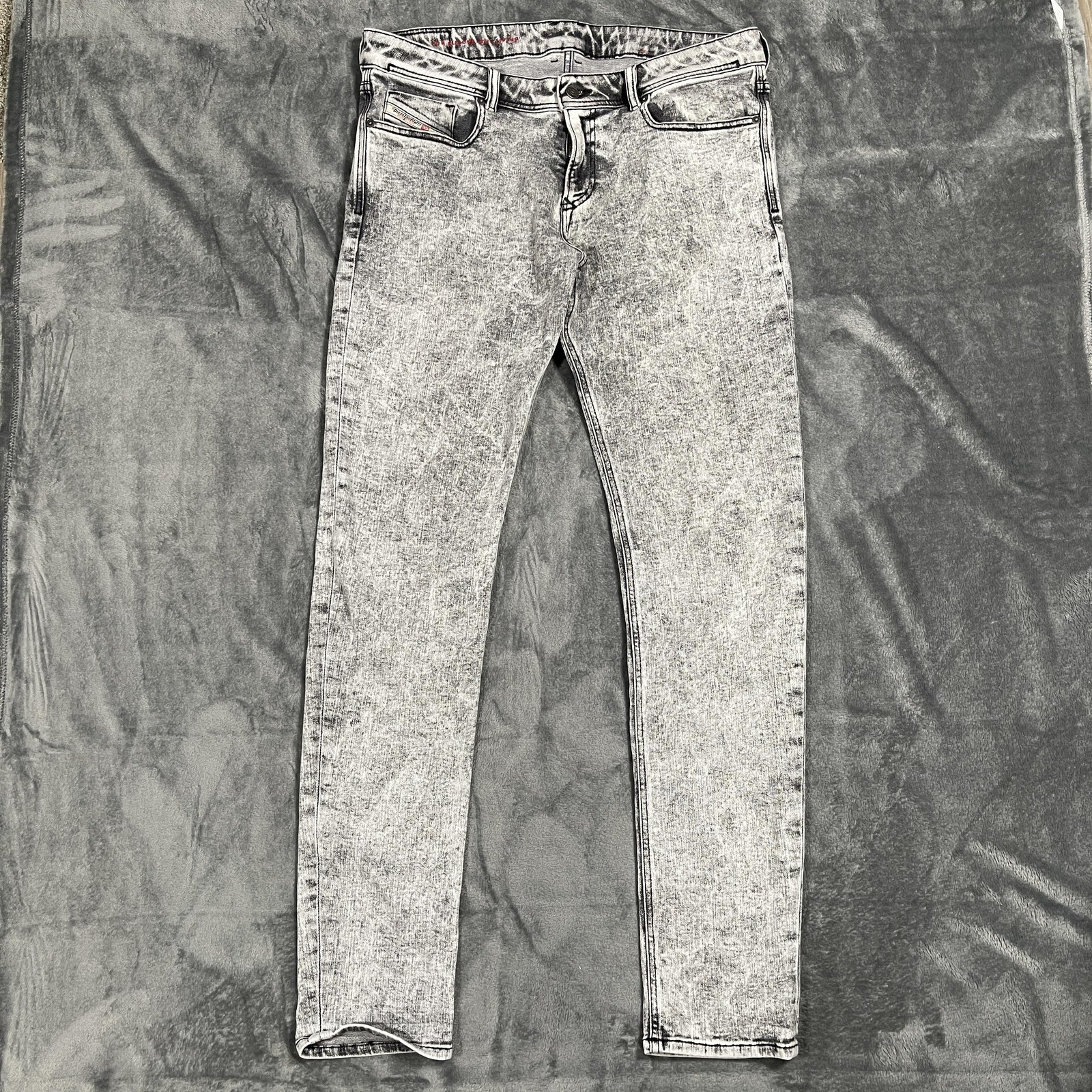 Diesel 1979 5 Pocket Skinny Jeans Mens 34×32 Gray Acid Wash Stretch Punk