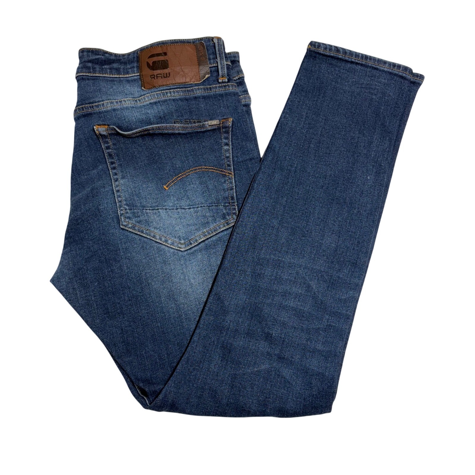 G-Star Raw 3301 Skinny Jeans Mens 34×30 Blue Medium Wash Denim Streetwear