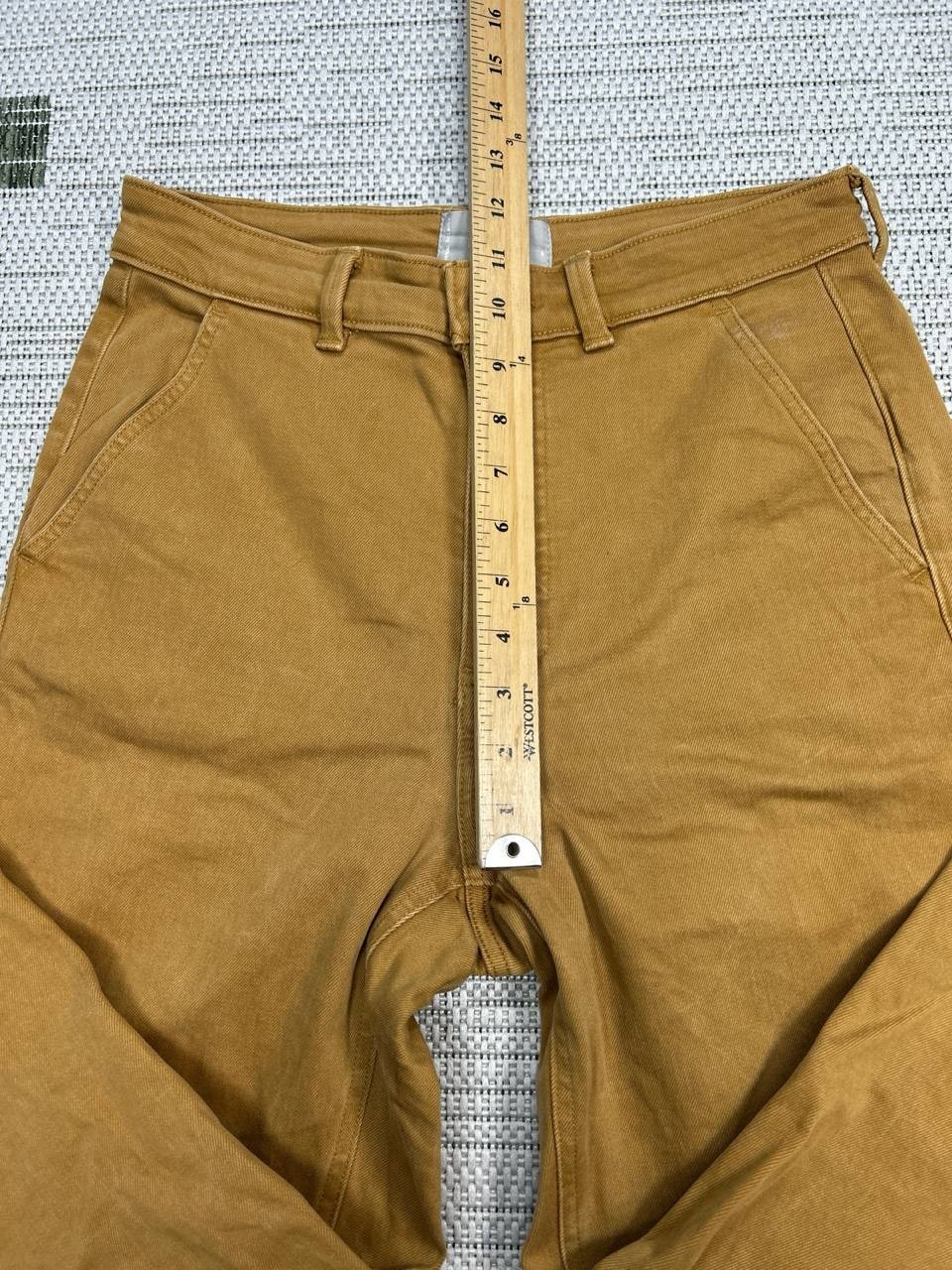 Everlane The Straight Leg Cropped Pants Women 8 Brown Cotton Stretch High Rise
