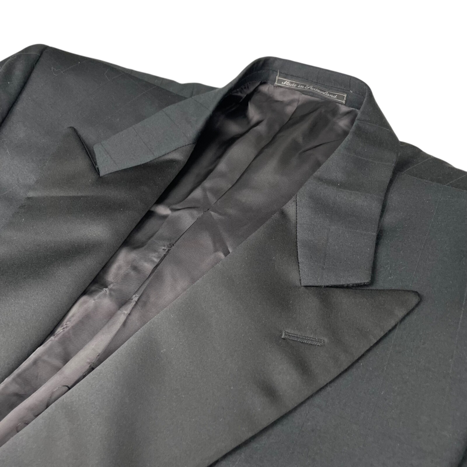 VTG Ermenegildo Zegna Men’s Tuxedo Jacket Black Windowpane Plaid • 48R US-58 EU