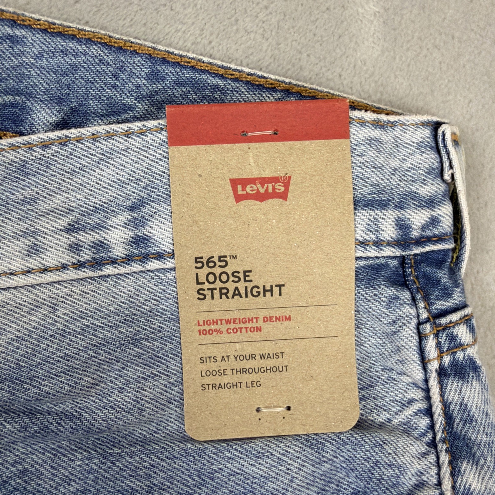 Levi’s 565 Loose Straight Jeans Men’s Size 34×30 Blue Denim Light Wash Cotton