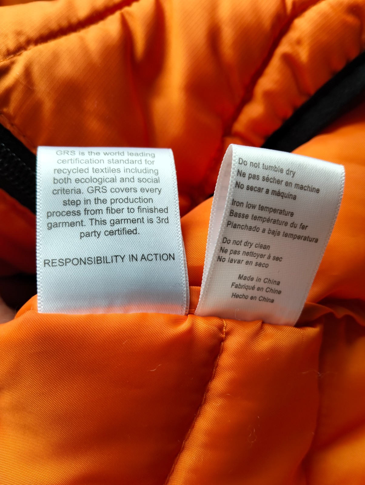 Volvo Official Merchandise Puffer Jacket Orange Hooded Coat Size S Sweden