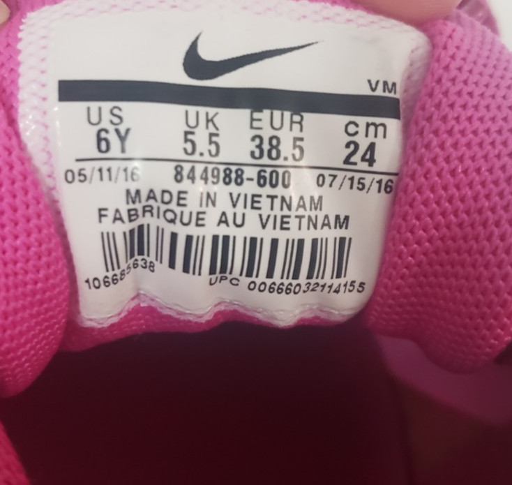 nike flex experience rn 5 pink lace up 6 youth women 8 light weight running shoe