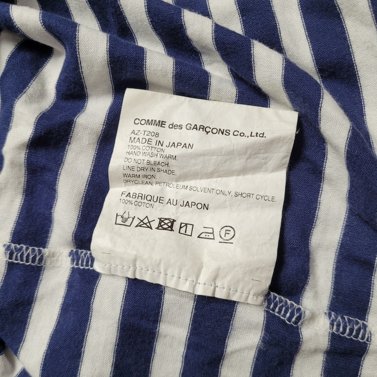Comme des Garcons Striped Long Sleeve T Shirt Mens Size M (S)