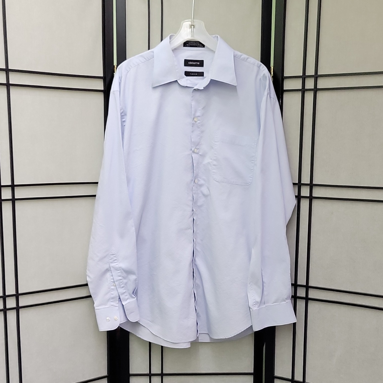 Claiborne T-Weave Light Blue Dress Shirt XL 17-36/37 Pocket