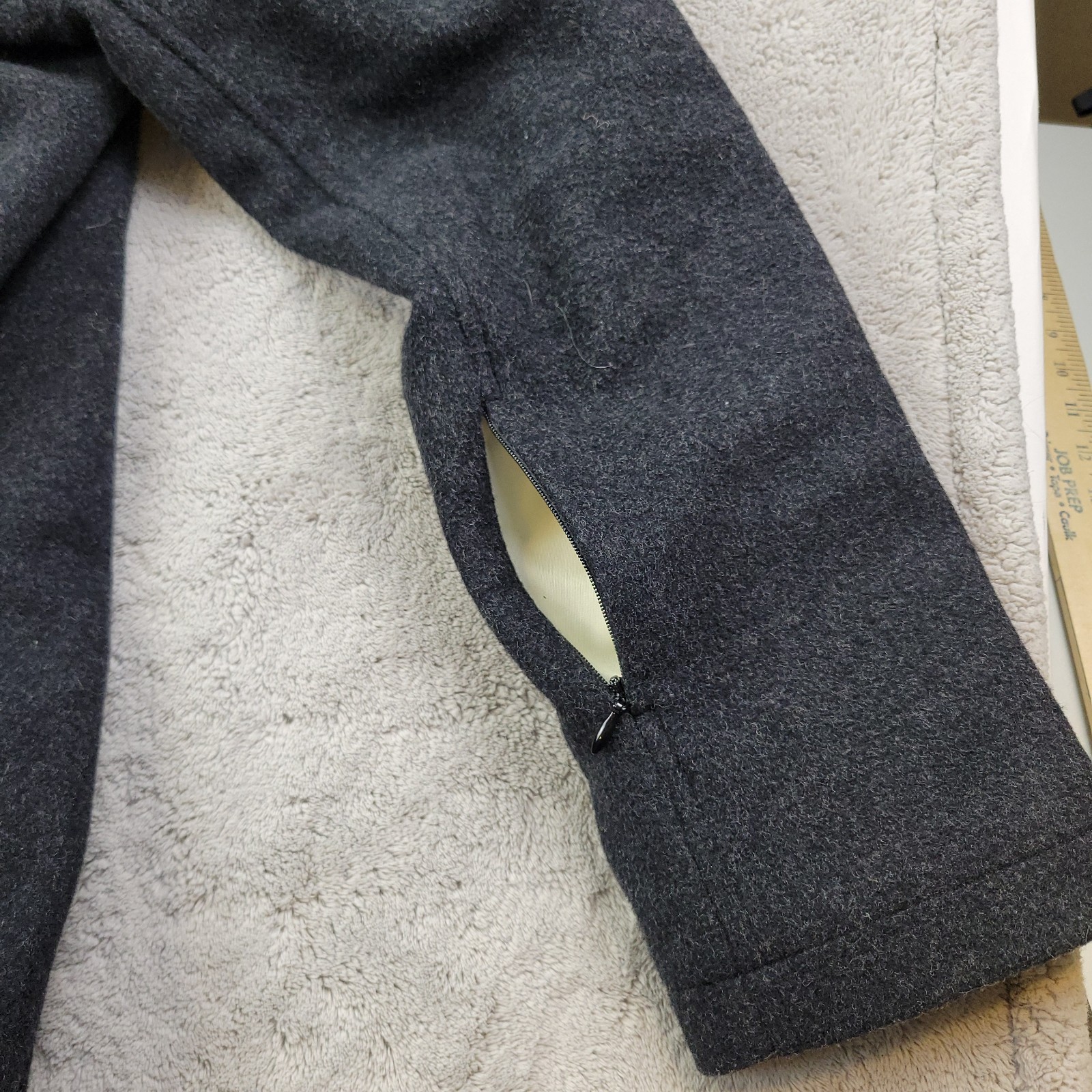 Pendleton Wool Cascade Campbell Peacoat Womens Large Gray Glacier Striped Lining