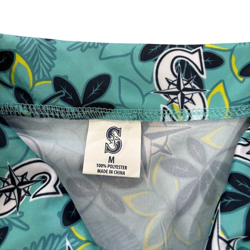 Seattle Mariners Men’s Floral Hawaiian Button Down Shirt Short Sleeve Medium SGA