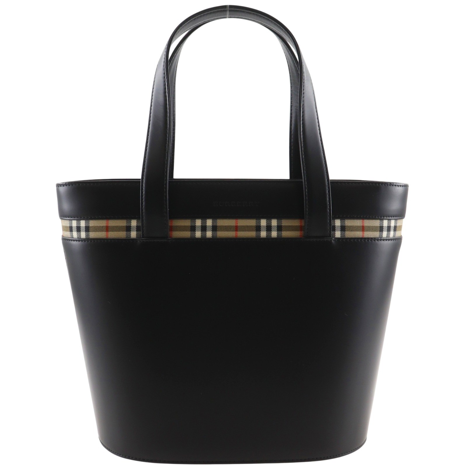 BURBERRY Nova Check Handbag black leather Women