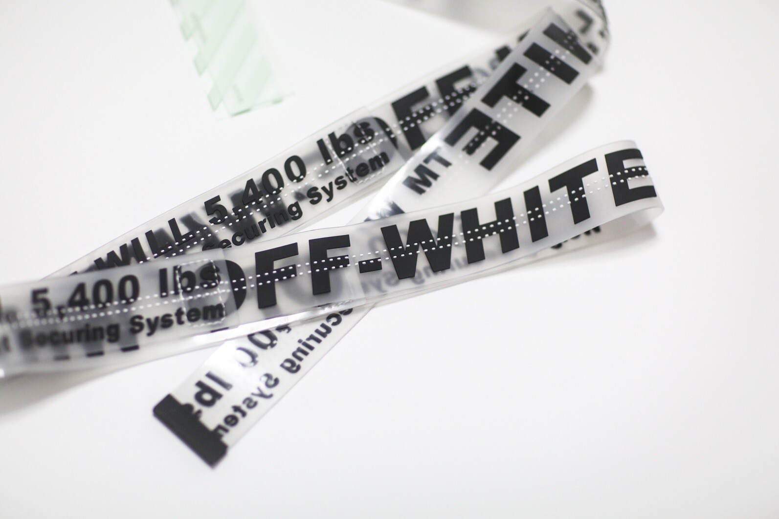 Off White Transparent Rubber Clear Black Industrial Belt 200cm