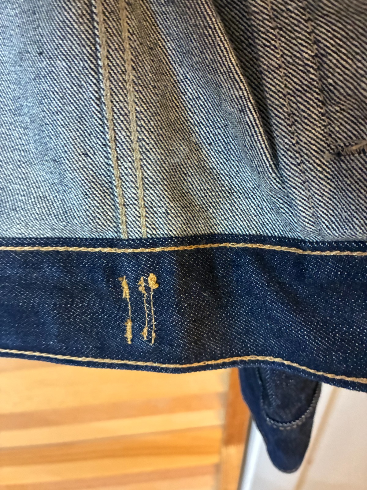 Flint And Tinder Denim Trucker Jacket Adult Medium Black Huckberry Made In USA