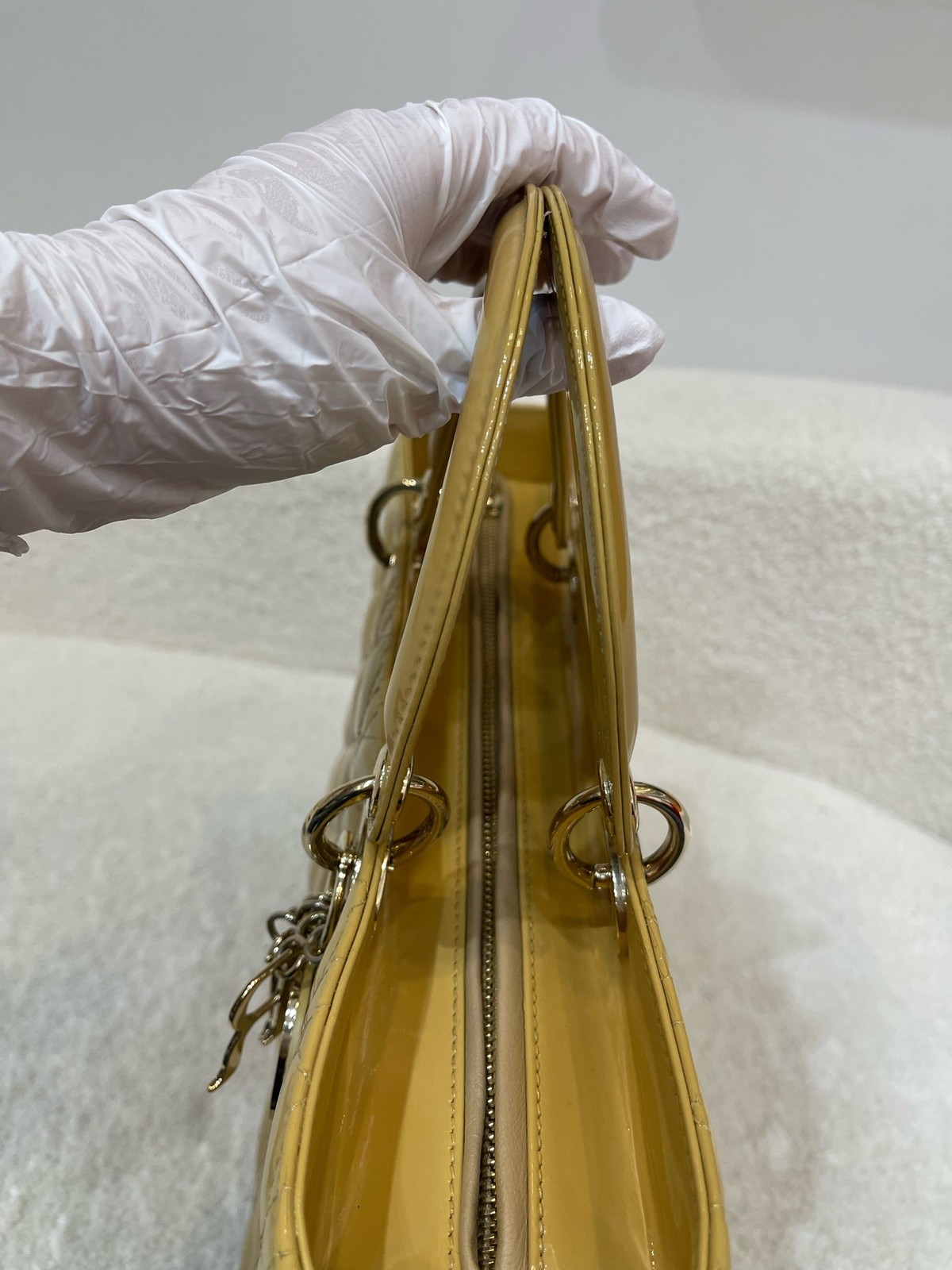 Dior Pre-Owned Authentic Luxury Handbag Yellow 32*25*11 Free Tracked Shipping