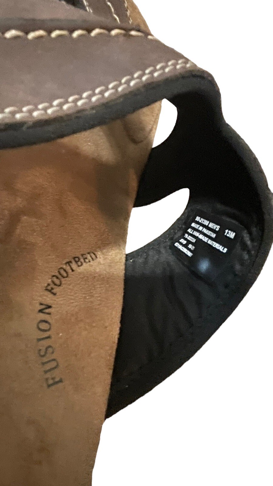 Dockers Sandals Memory Foam Fusion Footbed Men’s Brown Slip-on Slides Size 13 M