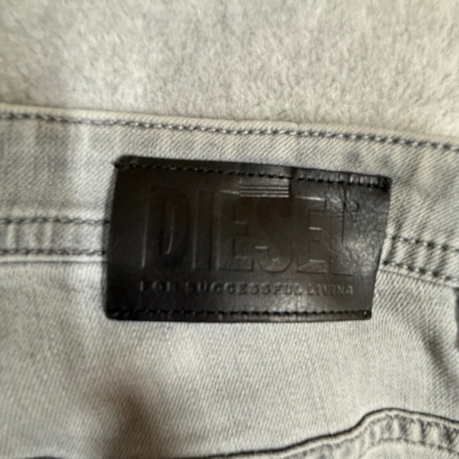 Diesel Thommer-SP Slim Skinny Light Gray Mens Jeans 34×29 Stretch Denim
