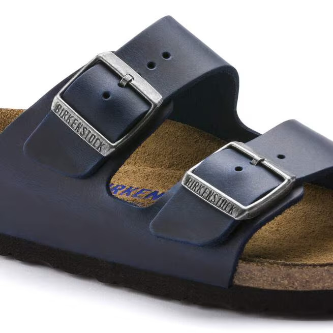Birkenstock Arizona Blue Birko-Flor Leather Unisex Sandals Size EU 37-45