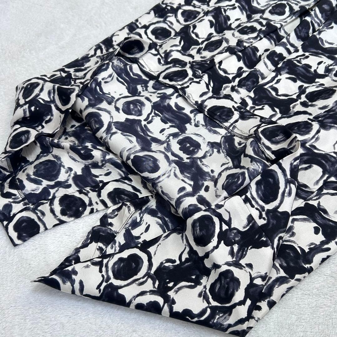 Max Mara Geometric Silk Sheath Dress Black White Sleeveless Lined Auth