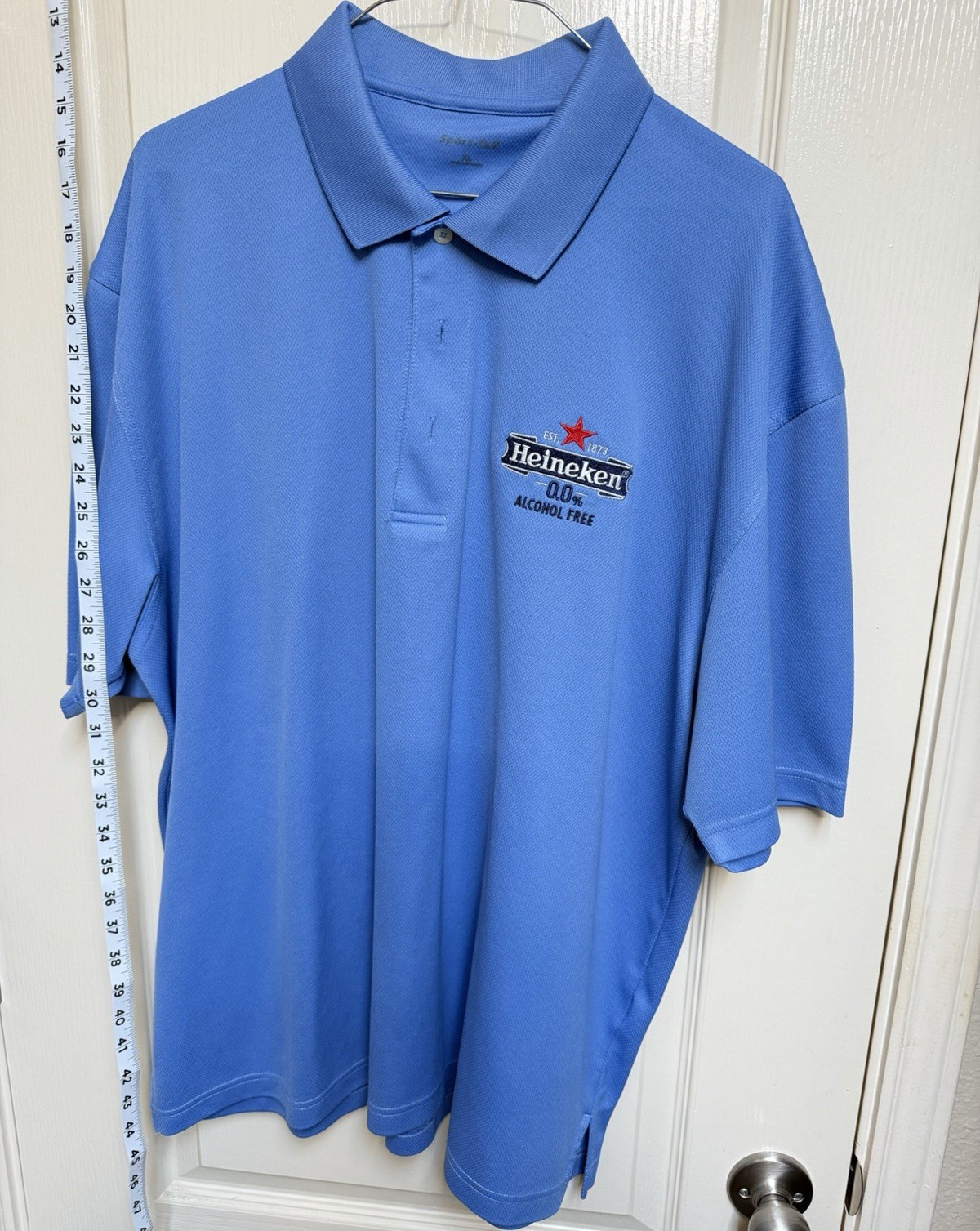 Sport-Tek Men’s XL Blue Heineken Logo Embroidered Polo Shirt Short Sleeve