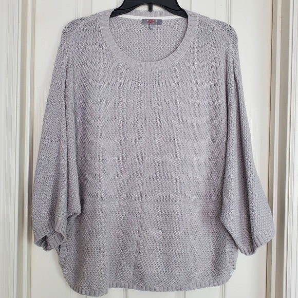 Habitat Oversized Gray Batwing Knit Sweater Casual XS Sm Natural Fiber Lounge