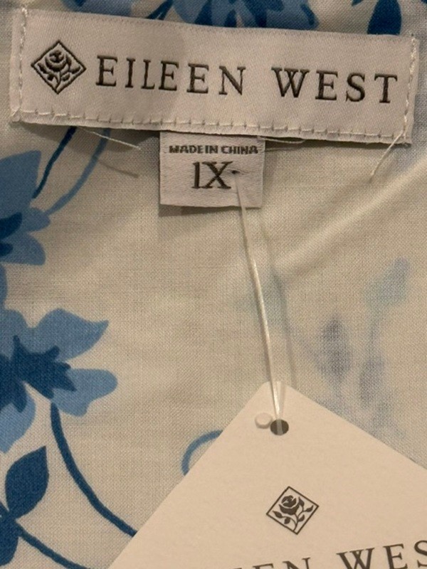 Eileen West 50″ Cap Sleeve 100% Cotton Lawn Nightgown Size 1X