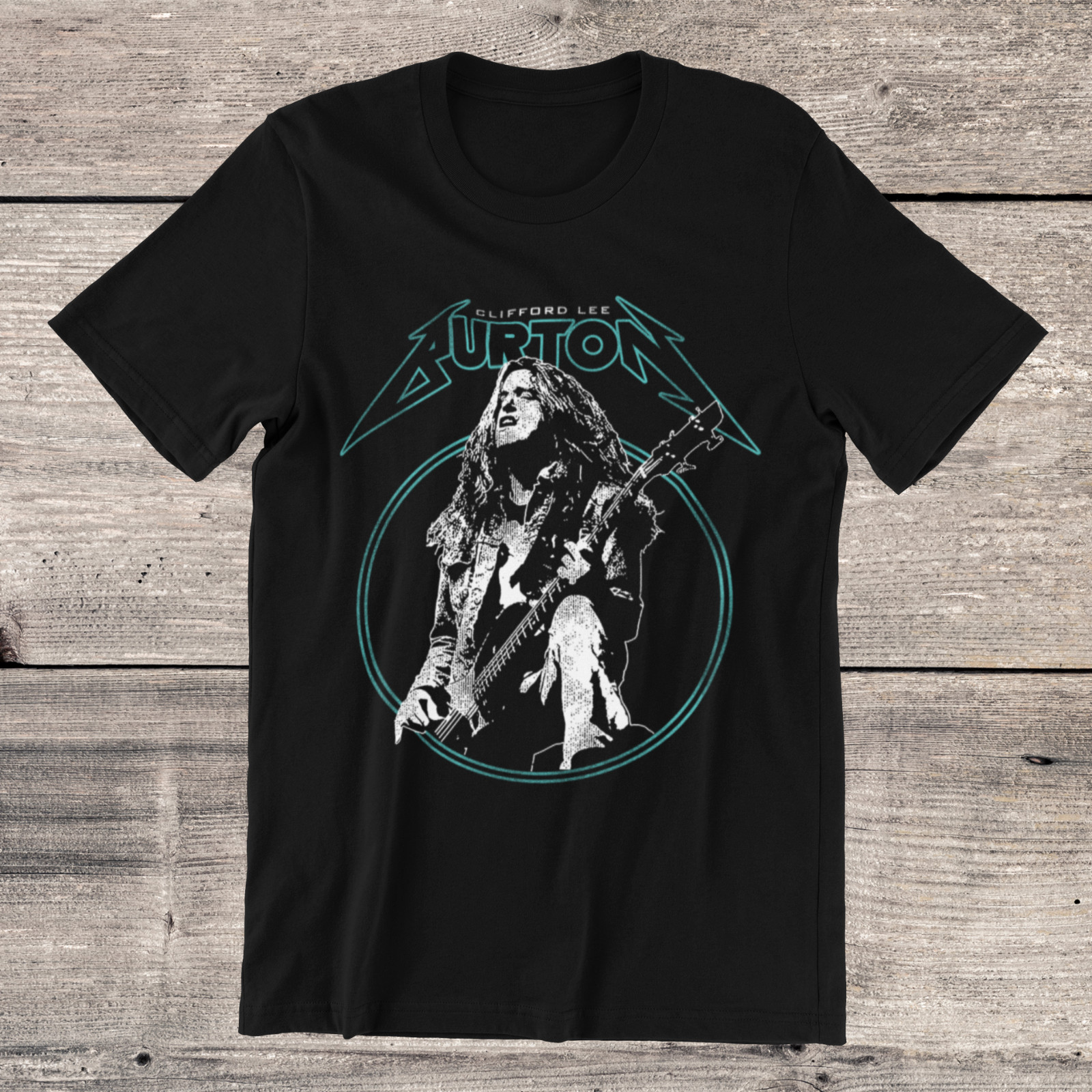 Metallica CLIFF BURTON T-Shirt 80s Heavy Metal Rock Band on Ring Spun Cotton Tee