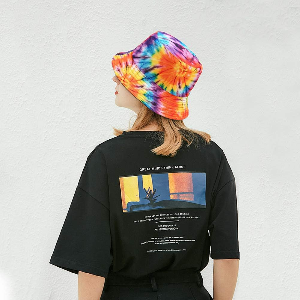 Unisex Bucket Hat Beach Sun Hat Aesthetic Fishing Hat for Men Women Teens, Rever
