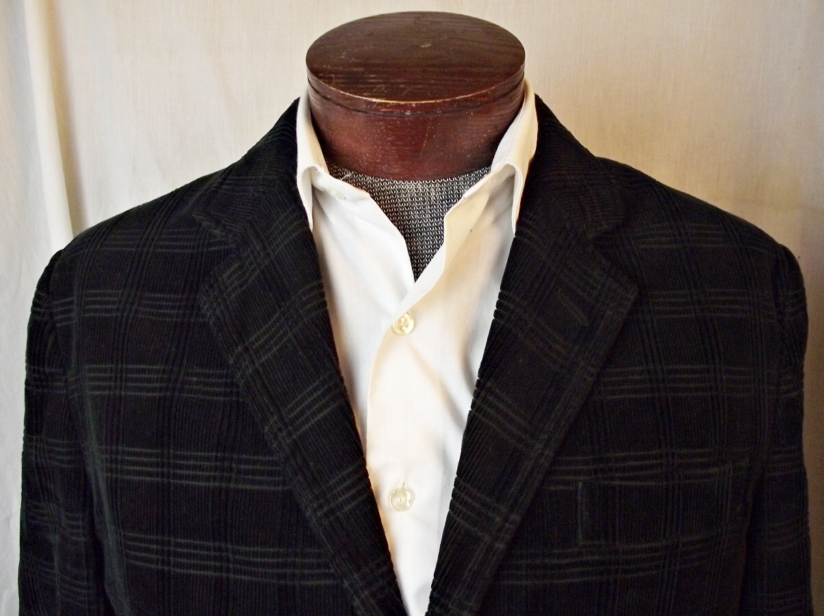 NEW No Tags Marc Ecko Mens Textured Corduroy Blazer Black Medium-Large