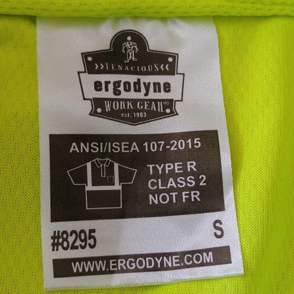 NWOT Ergodyne GloWear 8295 ANSI High Visibility Reflective Polo Shirt Size S