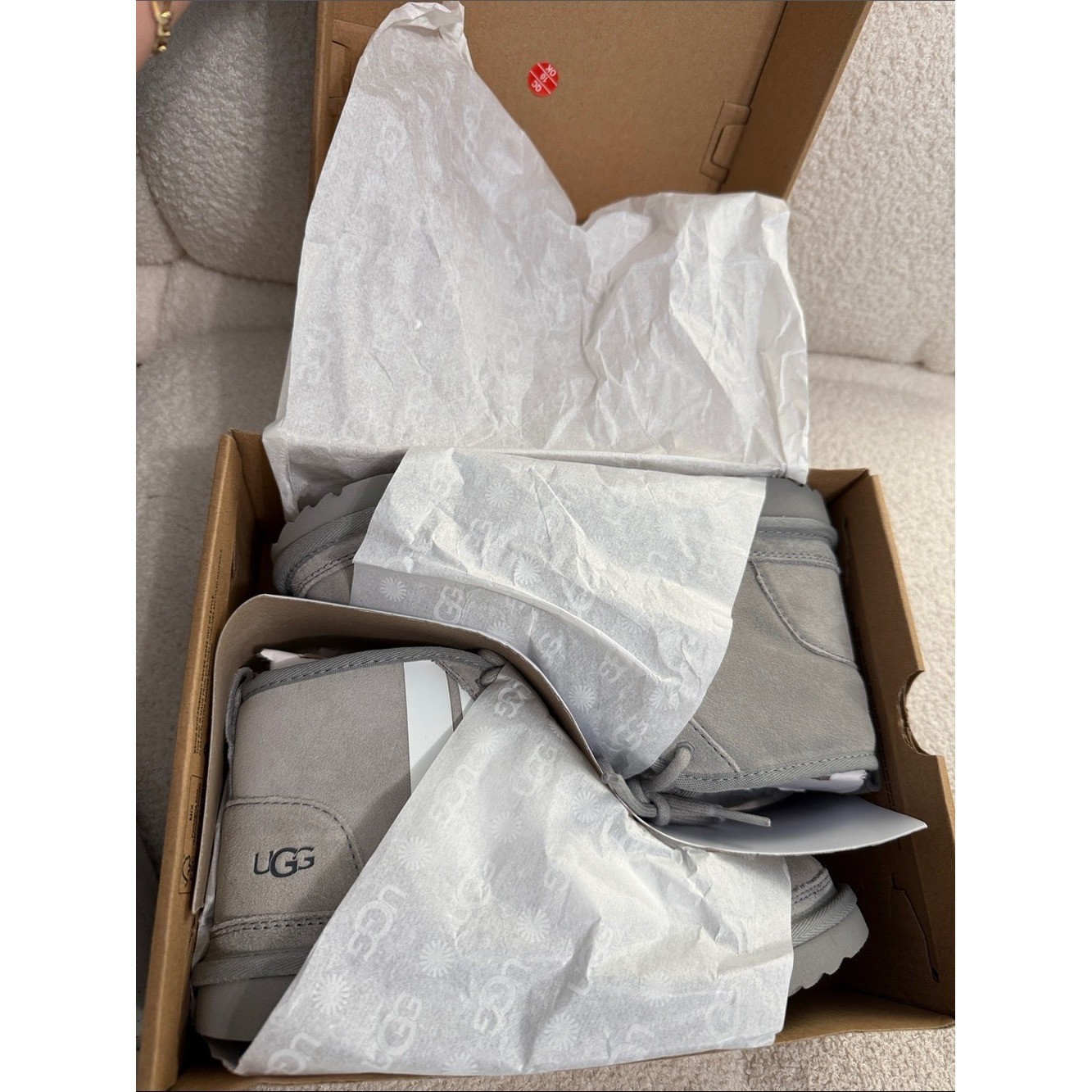 UGG Kids Short Suede Boots in Light Gray