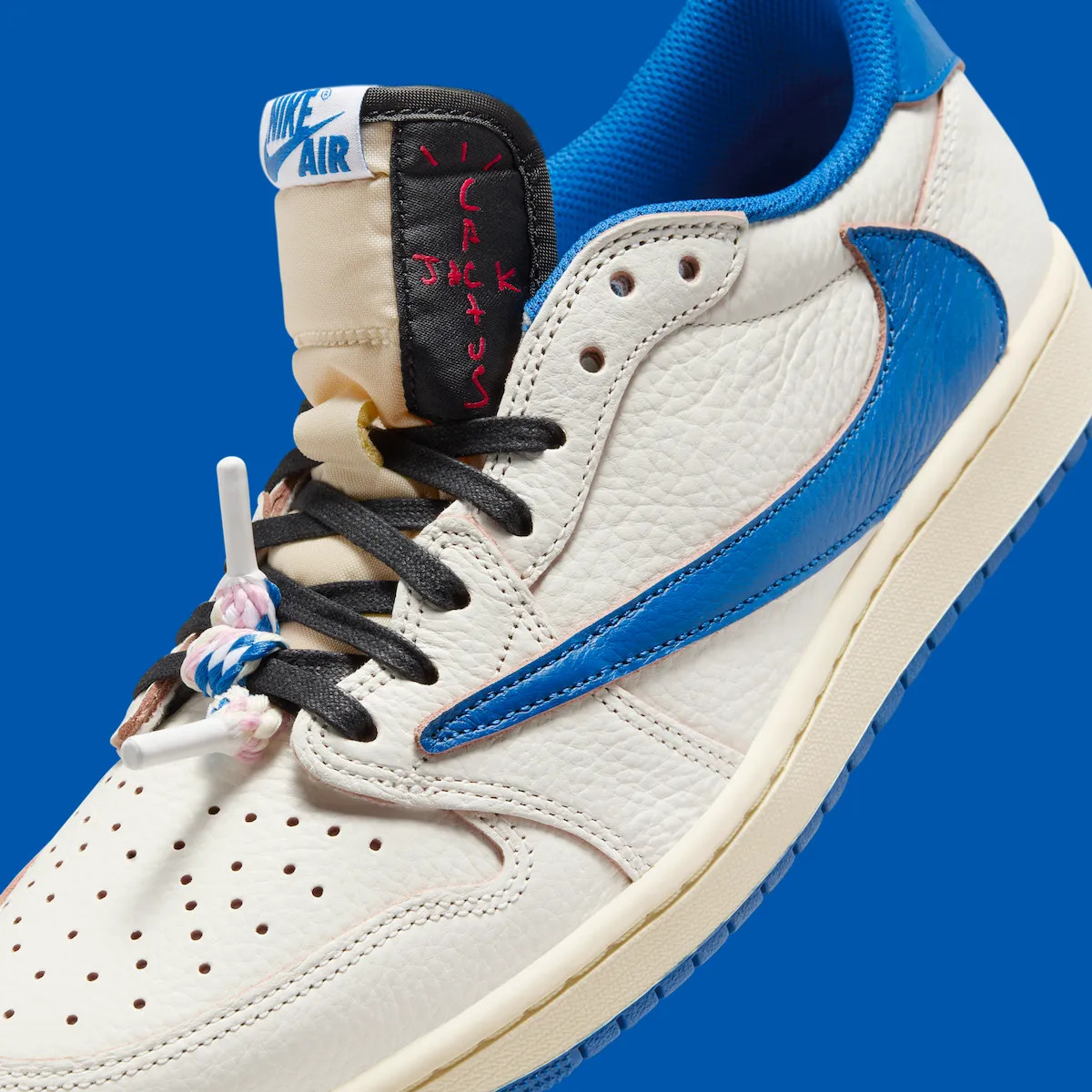 Jordan 1 Retro Low OG SP Fragment x Travis Scott Sail Military Blue Deadstock