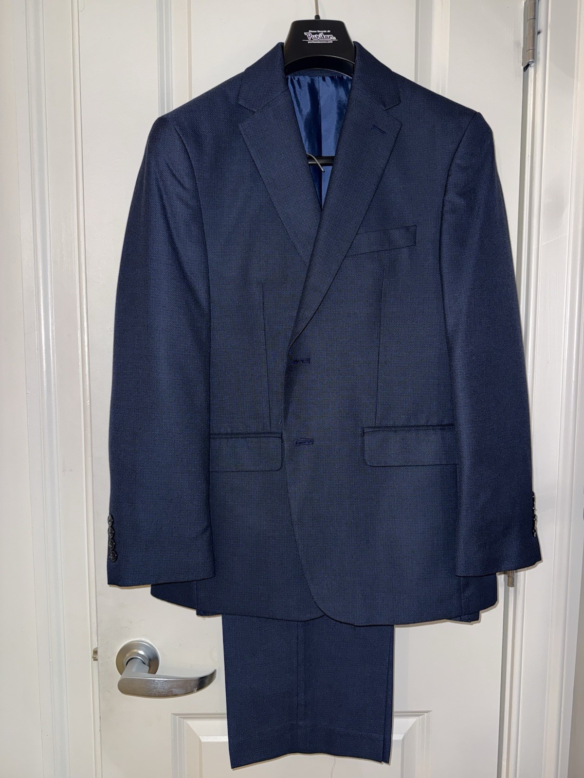 Van Heusen Men’s Blue 2-Piece Suit 38W x 30L Two-Button Single-Breasted