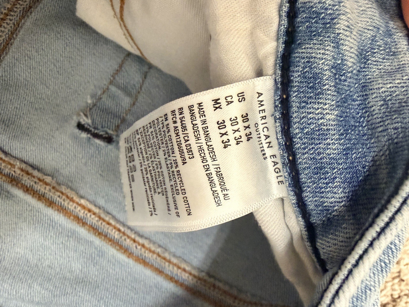 American Eagle AirFlex+ Men’s Skinny Straight Light Wash Stretch Denim Jeans