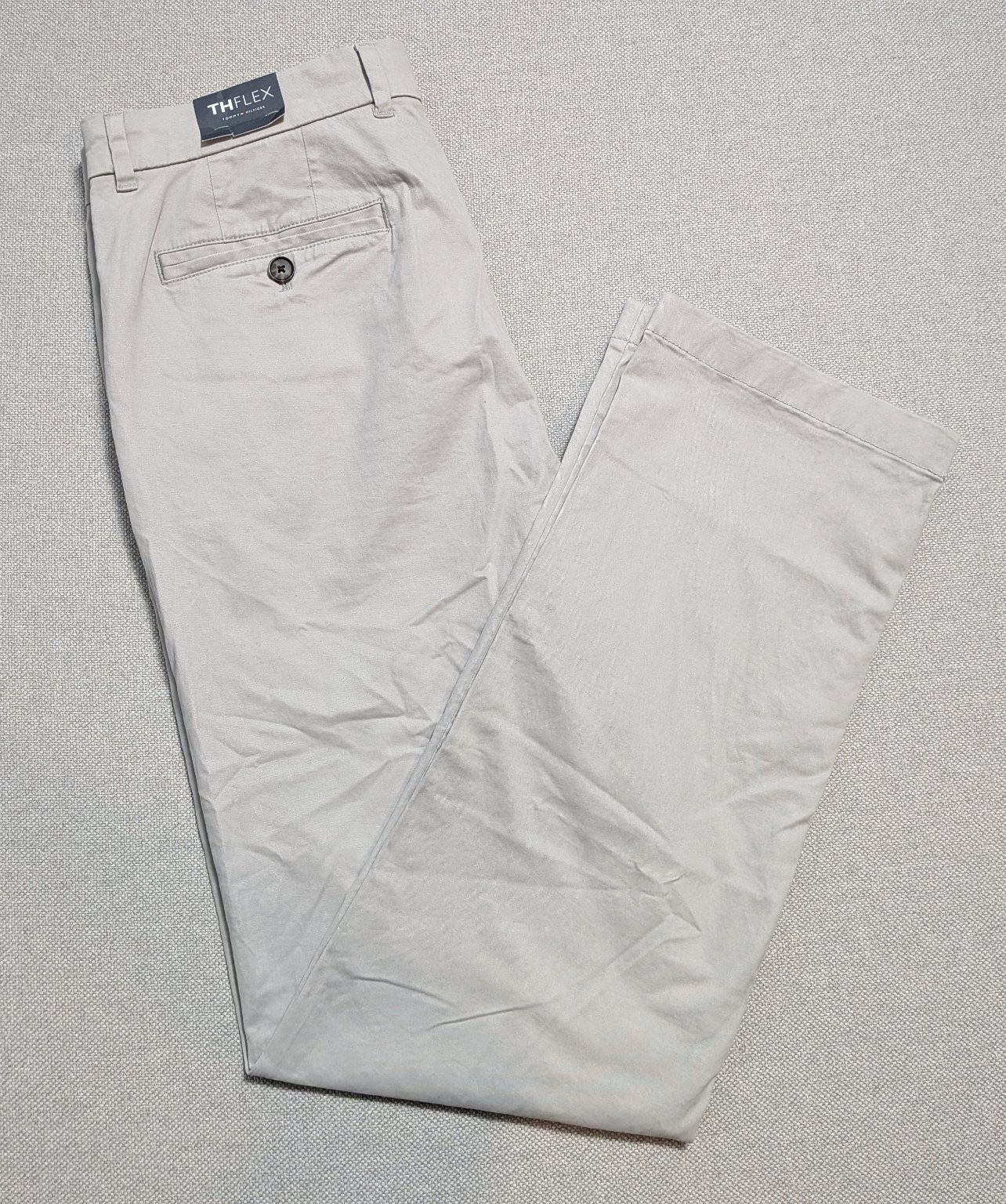 Tommy Hilfiger THFLEX Mens Pants Core Beige 36×36 Classic Fit Stretch Chino