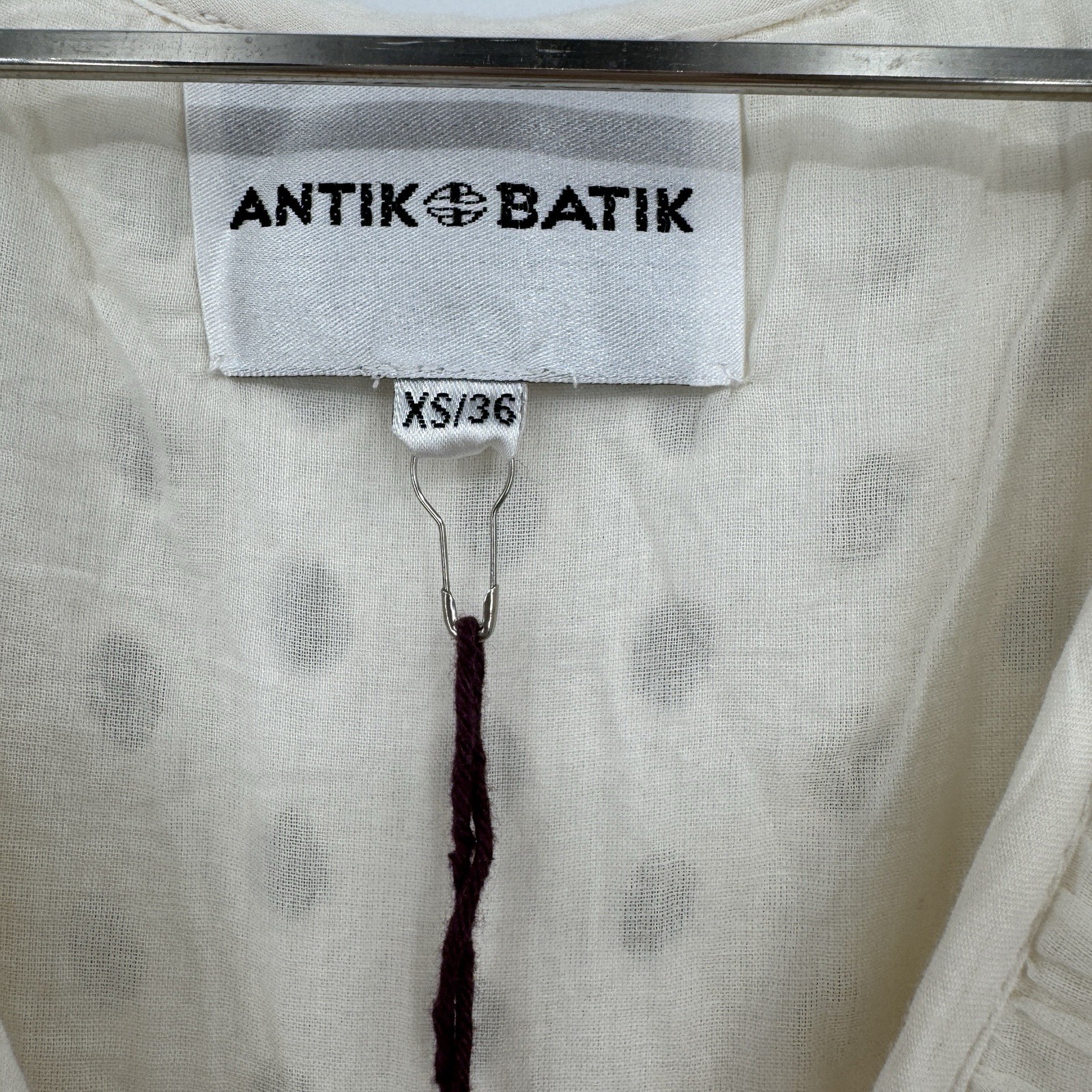Antik Batik Cream Eyelet Lace Jada Maxi Dress size XS 36 Flutter Sleeve Ruffle