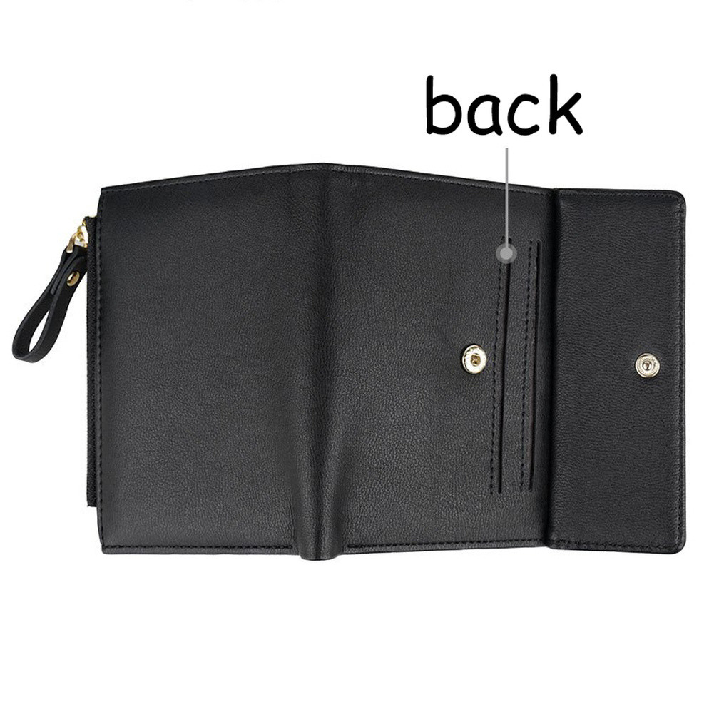 RFID Blocking Leather Bifold Wallet with Zipper Coin Pocket Lady Fashion Clutch