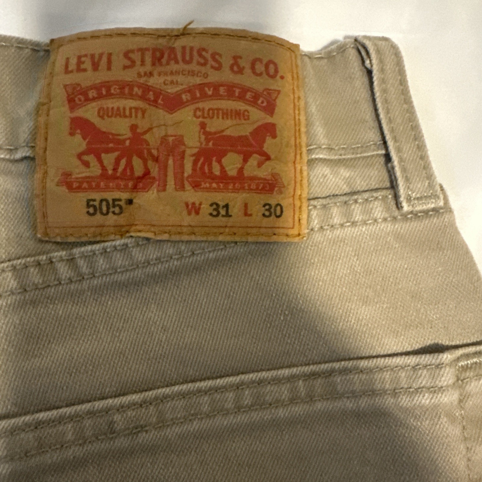 Levi’s 505 Men’s Regular Fit Jean, 31W X 30L Color: Desert Taupe – Brown-Stretch
