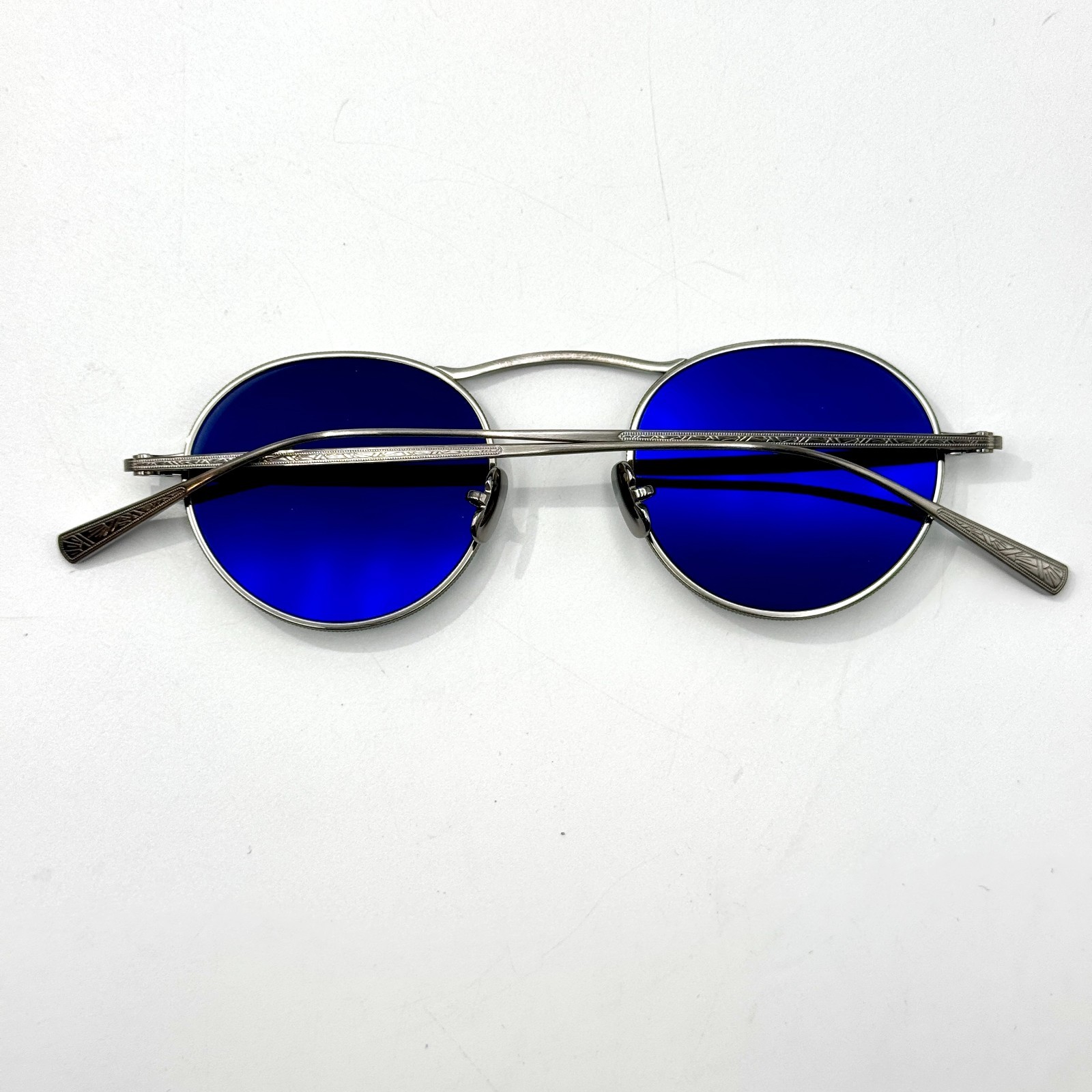 Eyevan Sunglasses Safari-E Pewter Round Frame Black Lens 46-21-145 New Authentic